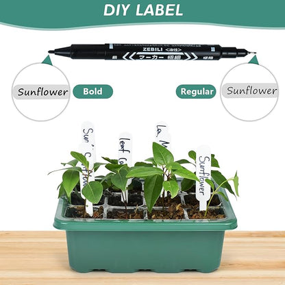 Artcome 5-Pack Seed Starter Tray, 12 Cells Each with Push-Up Ejector - Seed Starter Kit for Rapid Growth and Healthy Seedlings at Home - 60 Cells in Total