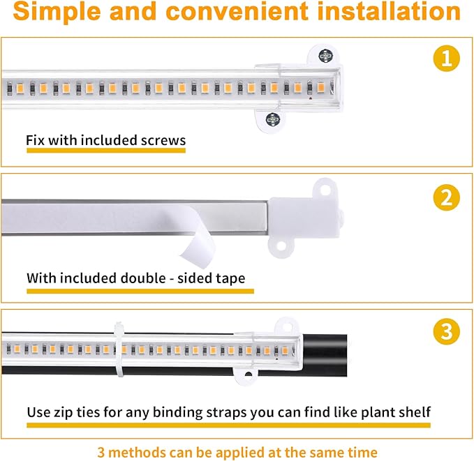 8.6'' LED Plant Growing Light Strips, Full Spectrum 3500K Grow Light for Indoor Plants with 3/9/12H Timer, 10 Dimmable Levels for Seedling Succulent and Plant Shelf, 4 Head 2 Pack