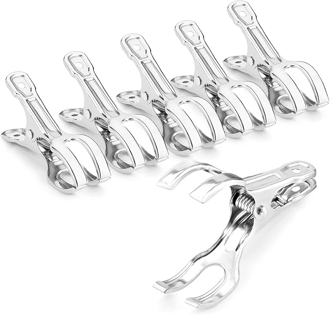 Upgrade Large Garden Clips, Stainless Steel Greenhouse Clamps for 3/4'', 1'', 2'' Pipes, Strong Grip Garden Clamps for Greenhouse Hoop, Heavy Duty Row Cover Clips for Netting, 24PCS