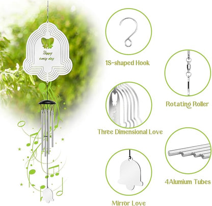 Wind Chimes with Bells Wind Spinner, Outdoor Garden Decor Wind Spinner, Gifts for Women, Mom, Retirement, Teacher, Parents Birthday, Memorial Gift for Garden Porch Patio Home Decor