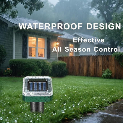 Mole Repellent Solar Powered, 10 Pack Gopher Repellent and Snake Repellent for Yard, Waterproof Ultrasonic Vibration Stakes for Outdoor Lawn Garden to Get Rid of Moles, Voles, Groundhogs, Rodents