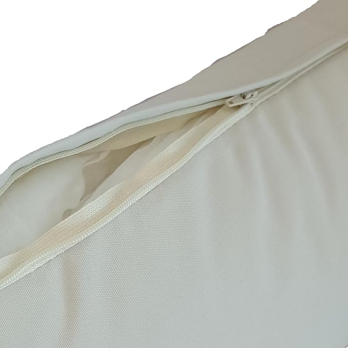 ADLIVWYD Lumbar Pillows for Indoor Outdoor uses,Waterproof Removable Cover with Zipper Outdoor Pillows Set of 2 for Patio Furniture,12×20 Inch (Cream)
