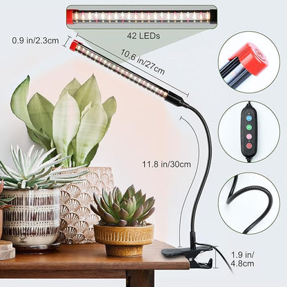Game Changer! FECiDA 2Pack 9W Power Home Plug, NOT 5W Adapter, Clip Grow Lights for Indoor Plants with Timer, Enough Bright Like Sun for Your Indoor Plants, LED Plant Growing Lamps for Bonsai