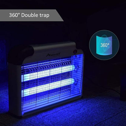 Aspectek 20W Electric Indoor Bug Zapper, Mosquito, Moth, Wasp, Insect Killer, Fly Zapper, Bug Lamp Light for Home, Restaurant, Office Use with Protection Mesh Film. Efficient & Effective