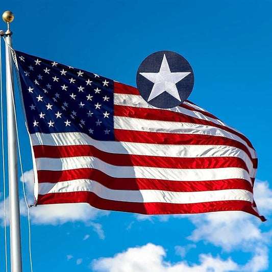 American Flag - Heavy-Duty US Flag - Embroidered Stars - Nylon USA Flag Built for Outdoors - Sewn Stripes - UV Protection - Brass Grommets (10x15 ft)