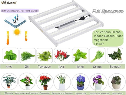 200Watt LED Grow Light 5 Bars with 780pcs Diodes,UV IR included,Full Spectrum Growing Lamp 100-277V Dimmable Driver,for Plant Seedling Growth Vertical Farming Veg Flower Bloom,4X4ft coverage