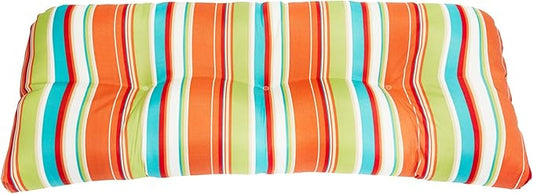 BrylaneHome Tufted Bench Cushion - 45.5" L x 19" W x 3" H- Patio & Outdoor - Water, Stain & Fade Resistant - Covert Breeze