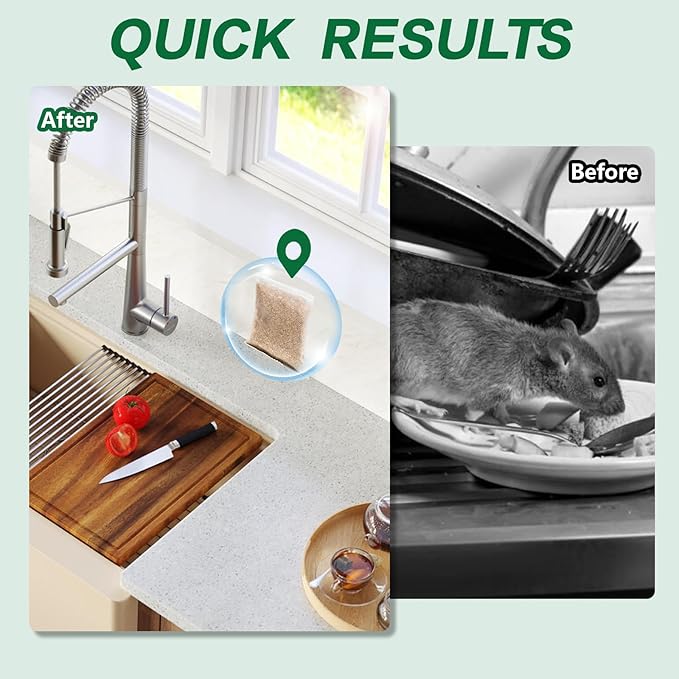12 Pack Mouse Repellent Pouches - Natural Peppermint Oil, Long-Lasting Rodent Repellent - Safe for Pets & Family, Mice Repellent Indoor/Outdoor Use in Garage, Car & Garden