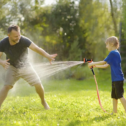 Garden Hose 75 ft,Non-Expanding,10 Functional Nozzles,Garden Hose Anti-Kink,Heavy Duty Flexible Water Hose 75 ft,Suitable for Outdoor,Yard, Car Washing and Other Scenes.(orange color, 75ft)