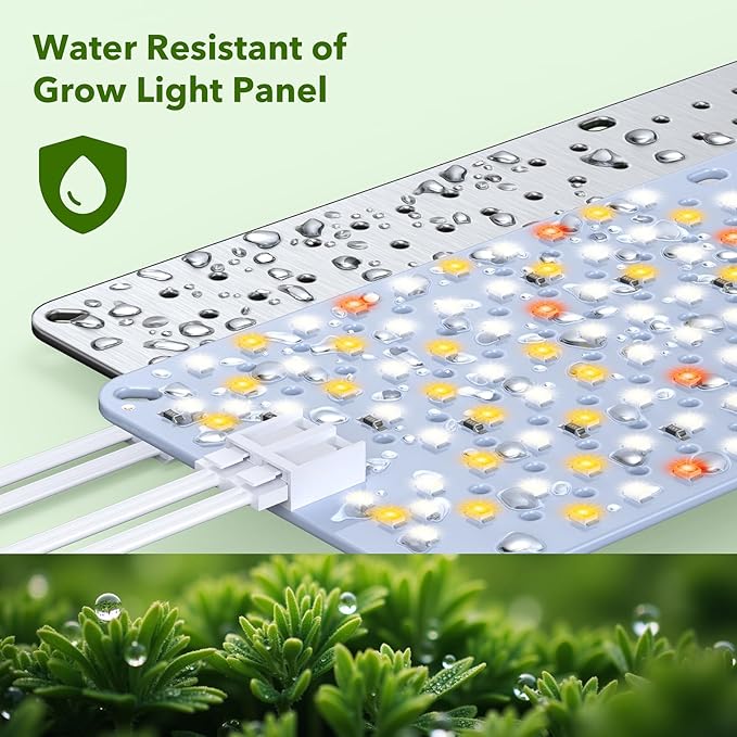 36W(Acutal Power) Full Spectrum Grow Lights for Indoor Plants – 4/8/12/16/20H Timer, 192 LEDs Per Panel, Daisy Chain,Wide Lighting Area for Seed Starting(Pack3)