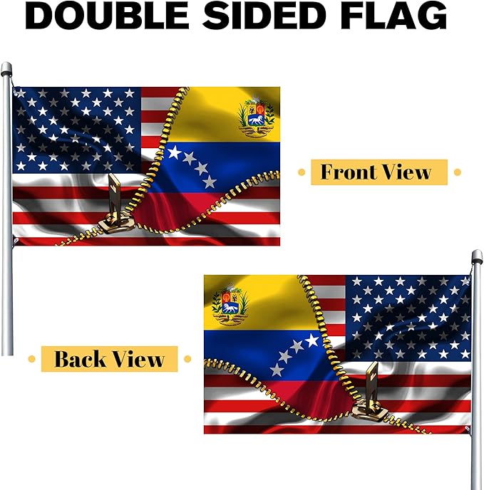 Vintage American America Usa Venezuela Venezuelan Flags For Outside Yard 3x5 Ft Double Sided Printed 100d Polyester Lightweight Garden Welcome Outdoor Banner Brass Grommets