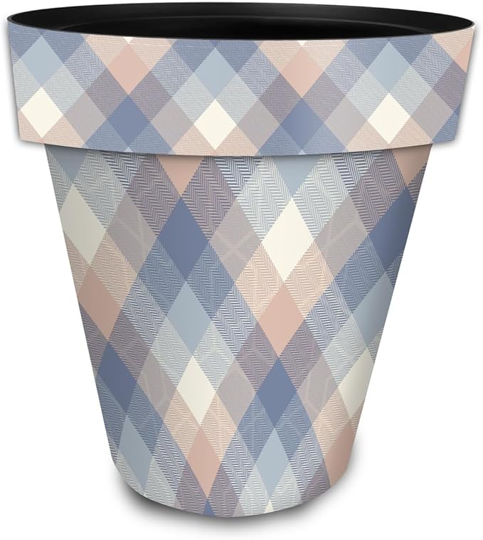 Briarwood Lane Pink and Blue Check Large Planter