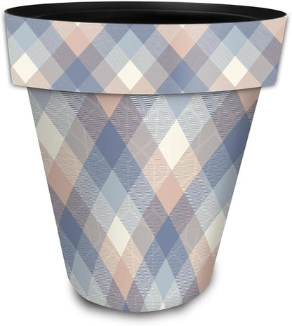 Briarwood Lane Pink and Blue Check Large Planter