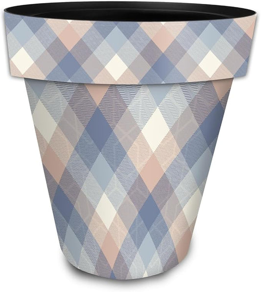 Briarwood Lane Pink and Blue Check Large Planter
