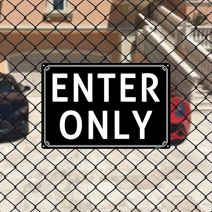 8x12" Enter Only- Do Not Enter Parking Lot Sign - High-Intensity Grade Aluminum, Weatherproof & Fade-Resistant, Ideal for Outdoor & Indoor Use - Curbside Sign
