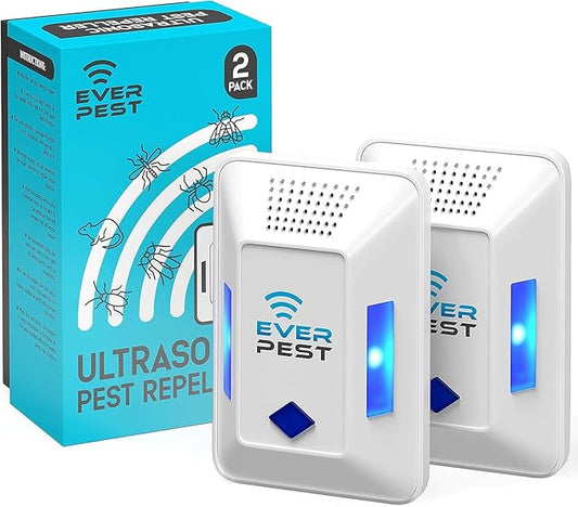 Ultrasonic Pest Control Repeller (2-Pack) Plug in Flea Rat Roach Mosquito Cockroaches Rodent Spider Scorpion Fruit Fly Insect Indoor Plug Repellent