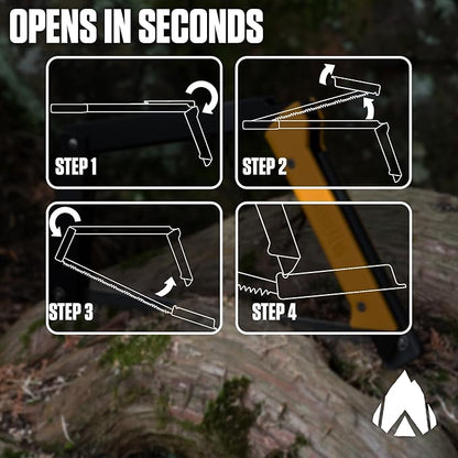 AGAWA - BOREAL15 Tripper Kit - Includes 15" Folding Saw, Nylon Carrying Case, 15" All-Purpose & 15" Aggressive Blade - For Camping, Hiking & Survival Gear (Black Frame/Yellow Handle)