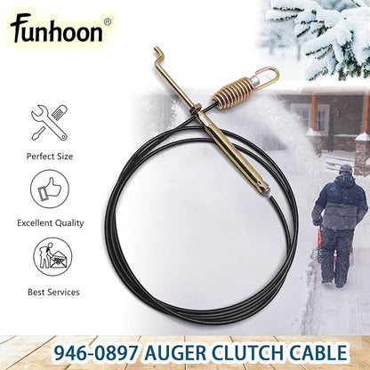 946-0897 Auger Clutch Cable for MTD, Yard Machine, Troy-Bilt, Cub Cadet, Craftsman Snow Blowers Replaces 946-0897A 746-0897 746-0897A