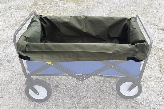UpBloom - Patent Pending Wagon Liner and Cover with Easy Unloading Handles - Heavy Duty and Waterproof Accessories for Folding Utility Carts, Portable Beach, and Wheelbarrow Styles