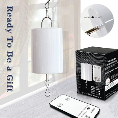 Hanging Display Motor with Remote Battery Operated 20 RPM Rotating Motor for Wind Spinner Mobile Yard Decor Hanging Ornaments Garden Sculptures-Medium Speed