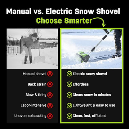 STEELITE 21V Cordless Snow Shovel, 12-Inch Battery Powered Snow Blower with Directional Plate, 20-Feet Snow Throwing Distance, 4.0Ah Battery & Quick Charger Included