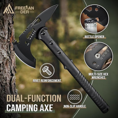 Freelander Hatchet, Sharp Outdoor Axe, Portable Camping Axe with Clip and Sheath, Durable Hatchet for Camping, Hiking, and Outdoor Use with Comfortable Handle