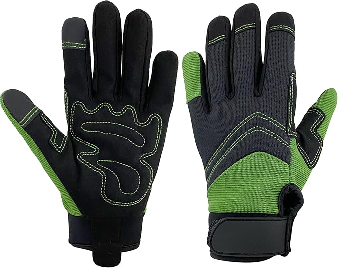 Gardening Gloves for Men and Women, Thorn Proof & Puncture Resistant Working Gloves, Gloves for Safety Work and Gardening, Gardening Gifts, Synthetic Leather Spandex Mechanic with Touchscreen Support