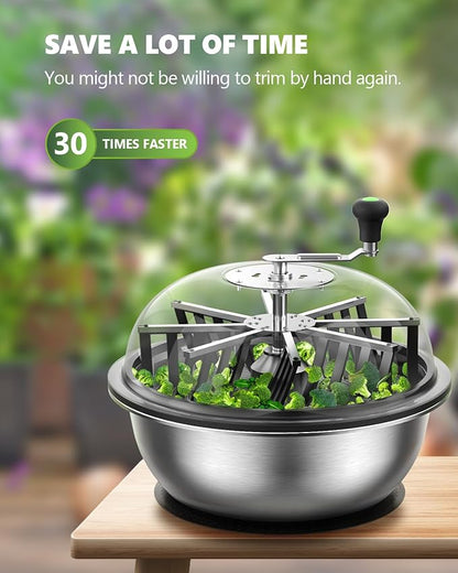 19 Inch Bud Leaf Bowl Trimmer, 19" Trim Bowl with Clear Visibility Dome and Sharp Stainless Steel Blades, for Twist Spin Cutting Buds, Flowers, Leaves, Hydroponics Plants
