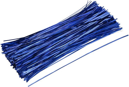 MECCANIXITY Foil Twist Ties 12" 30cm Metallic Plastic Closure Tie for Tying Bread, Candy, Cookies, Gift Bags Arts Crafts Ties Blue Pack of 750