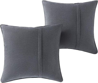 Greendale Home Fashions Sunbrella 20" Square Outdoor Throw Pillow with Removable Cover (Set of 2), Cast Slate 2 Count