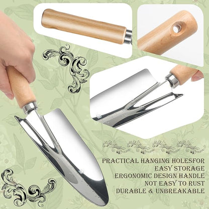Gardening Tools Set, 11 Piece Garden Hand Tools, Garden Tools Set with Rust-Proof,Fashion and Durable Garden Tools Organizer Handbag Perfect Gardening Gifts for Mothers Day & Outdoor (Purple)