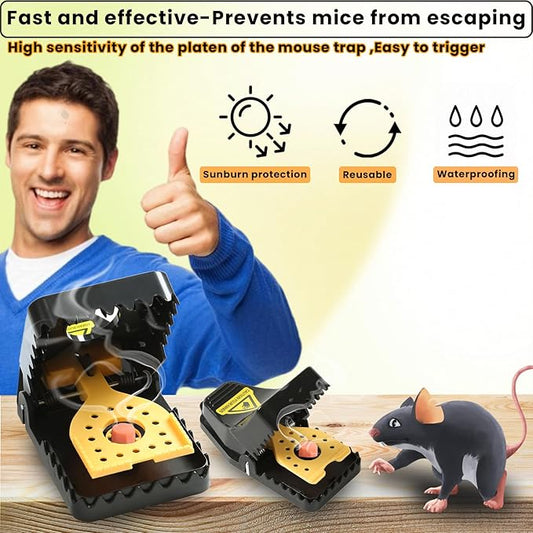 Mouse Traps, Rat Trap Quick Effectively Mouse Trap Rat Traps Indoor for Home, Plastic Mousetraps Indoor Outdoor Use Snap Traps for Mice Used Anywhere, Quick Set Up and Reusable Mouse Traps 9set