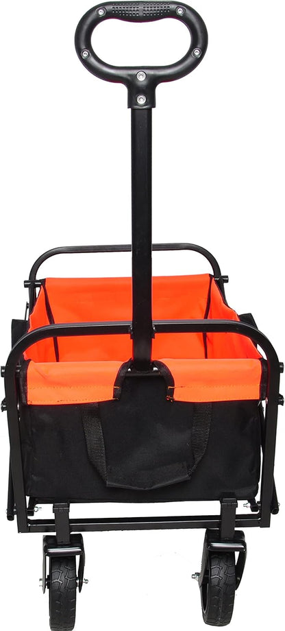 Folding cart That Does not Need to be Assembled Station Wagon, Grocery cart (Orange+Black Mini)