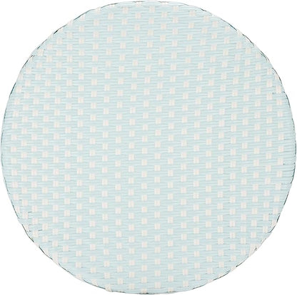 SAFAVIEH Outdoor Collection California Baby Blue/White Bistro Table (Fully Assembled)