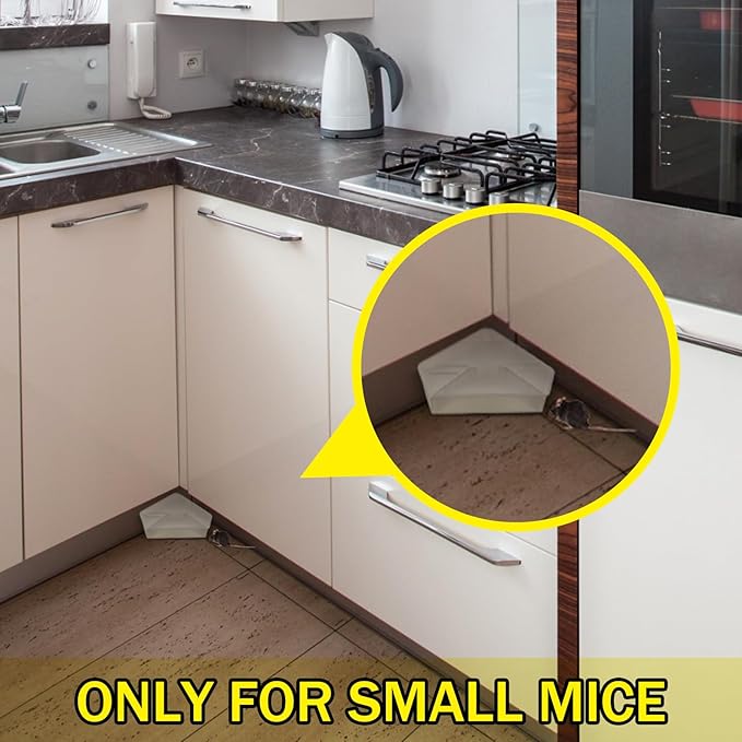 Qualirey 12 Pcs Mice Station with Key Triangle Bait Station Reusable Rodent Trap Bait Box, Keeps Children and Pets Safe Indoor & Outdoor, Bait Not Included, Suitable for Small Mice (Translucent)