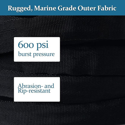 Garden Hose 25ft, Made of TPE(Not PVC), Ultra-Light & Flexible Water Hose with Solid Brass Fittings, Non-Shrinking, Easy to Storage, Drinking Water Safe Material, All-weather, Black, Newbox