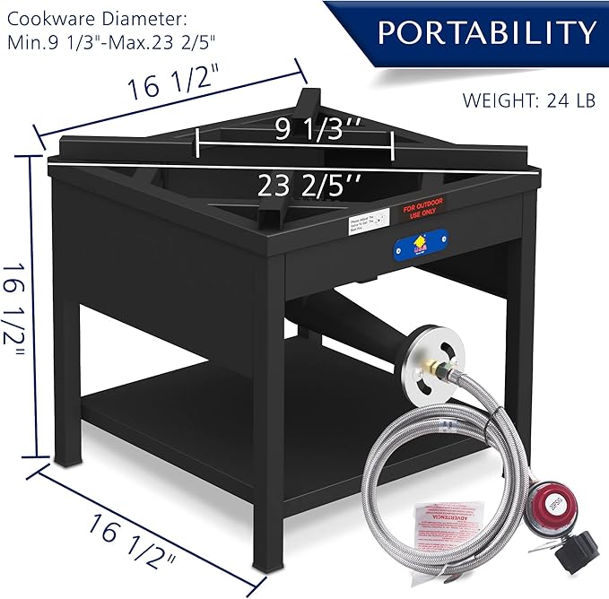 ARC 32QT Seafood Boiling Kit, 200,000BTU Propane Burner and 36" Mixing Paddle, Crawfish Boil Pot w/Basket and Steamer Rack, Outdoors Cooking and Steaming, Large Turkey Fryer Pot, Lobster Shrimp Pot