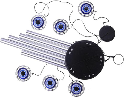 Blue Evil Eye Amulet Wind Chimes Outdoor Hanging Decor, Mobile Evil Eye Blessing Windcatcher, Evil Eye Wind Bells, Blue Evil Eye Wind Chimes for Home, Gift for Mom, Balcony, Patio, Garden Decoration