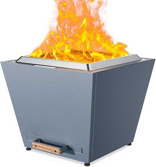 LEGACY HEATING Smokeless Fire Pit, Portable Outdoor Firepits 25 inch, Carry Handle for Backyard Patio Camping Bonfire, Stainless Steel, Ideal for 6-12 People, 46.74 lbs, Blue, Cyberpit One Pro