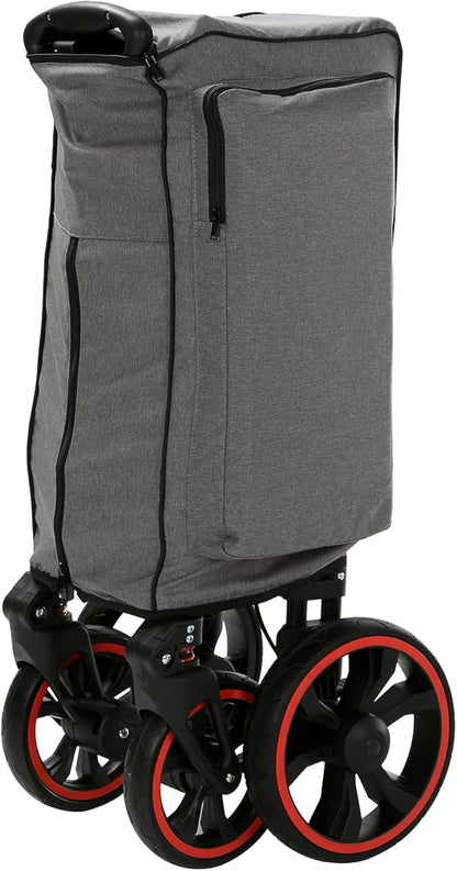 Creative Outdoor Push Pull All-Terrain Collapsible Folding Stroller Wagon for Kids, 150lbs Weight Capacity, Platinum Series, Beach, Park, Garden & Tailgate, (Navy Blue)