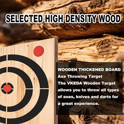 Axe Throwing Wooden Target with Handles & KnifeThrowing with Steel Chain