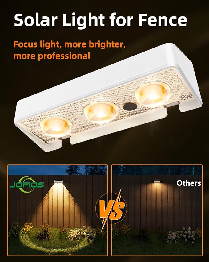 Solar Fence Lights Outdoor, 8 Pack, 9 Fixed Colors ＆ Color Changing LED Light Solar Powered Waterproof IP65 Dusk-to-Dawn Vinyl Fence Lights for Patio, Railing, Pool, Porch, Backyard, Wall