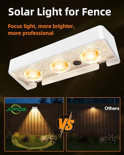 Solar Fence Lights Outdoor, 9 Fixed Colors ＆ Color Changing Fence Lights Solar Powered Waterproof IP65 Dusk-to-Dawn LED Deck Lighting for Patio, Railing, Pool, Porch, Backyard, Wall, 12 Pack