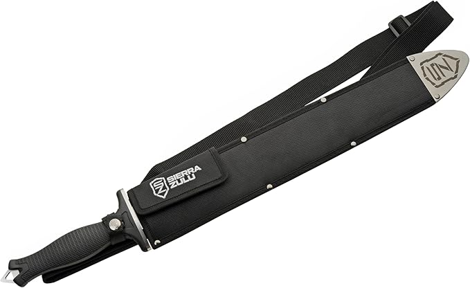 Sierra Zulu Garrison Sword - 7CR13 Stainless Steel Blade, 27.0 inches Overall, 19.5” Blade with Two Tone Powder Coated Finish - Glass Fiber Handle, Tactical Nylon Sheath with Reversible Wear Strap