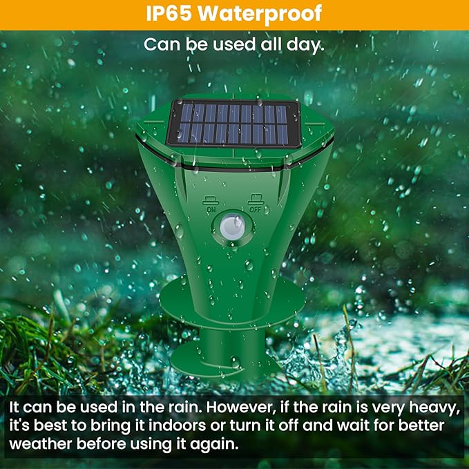 Mole Repellent Solar Powered Ultrasonic,6 Pack Gopher Repellent Outdoor for Lawn Garden Yard,Waterproof Mole Killer Traps,Sonic Spikes Get Rid of All Pests Gopher Vole Groundhog Chipmunk Snake-Green