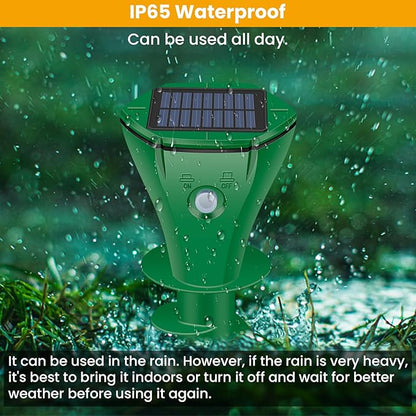 Mole Repellent Solar Powered Ultrasonic,6 Pack Gopher Repellent Outdoor for Lawn Garden Yard,Waterproof Mole Killer Traps,Sonic Spikes Get Rid of All Pests Gopher Vole Groundhog Chipmunk Snake-Green