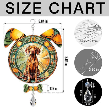Vizsla Dog Ears Wind Spinner, Vizsla Wind Spinner Hanging for Yard and Garden V02