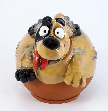 Ceramic Garden Decor - Dog Lawn stake - Outdoor statue - Perfect, unique gifts for gardeners woman, men, yard gifts - Handmade, Frostproof