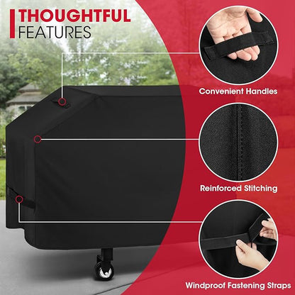 Unicook 28 Inch Griddle Cover for Blackstone and Nexgrill Cooking Station, Outdoor Flat Top BBQ Grill Cover with Sealed Seam, Heavy Duty Waterproof Fade Resistant, Black