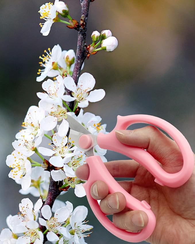 Pink Flower Scissors, Thickened Stainless Steel Floral Pruning Snips – Sharp Garden Clippers for Fresh Flowers, Flower Arrangement Supplies, DIY Floral Cutting Scissor (1 PCS Pink)